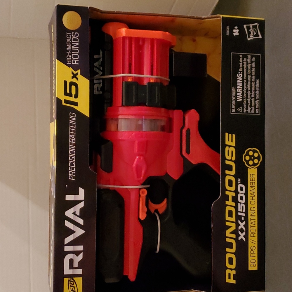 New Nerf Rival Roundhouse XX-1500 Red Blaster Clear Rotating Chamber